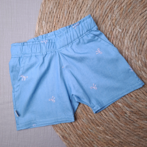 Short jeans strikjes roze