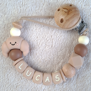 Speenkoord met naam jongen croissant