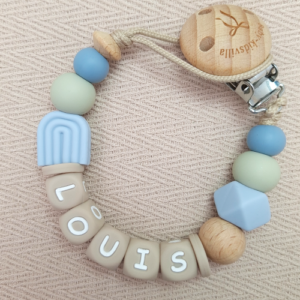 Speenkoord met naam jongen regenboog waterdamp