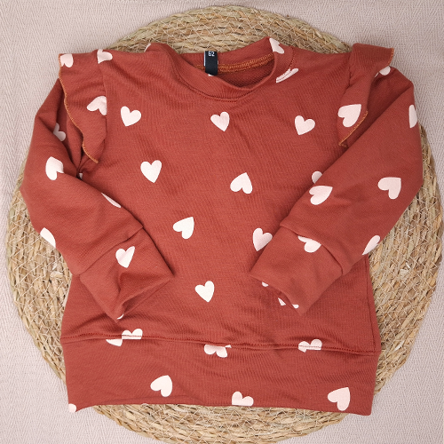 Sweater ruffle hartjes