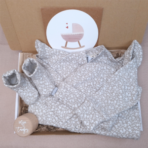 Brievenbus kraamcadeau meisje boxpakje millefleur taupe