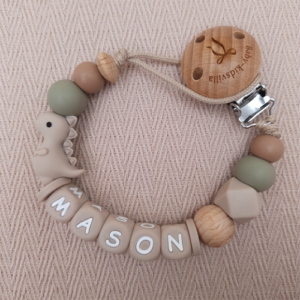 Speenkoord met naam jongen dino salie