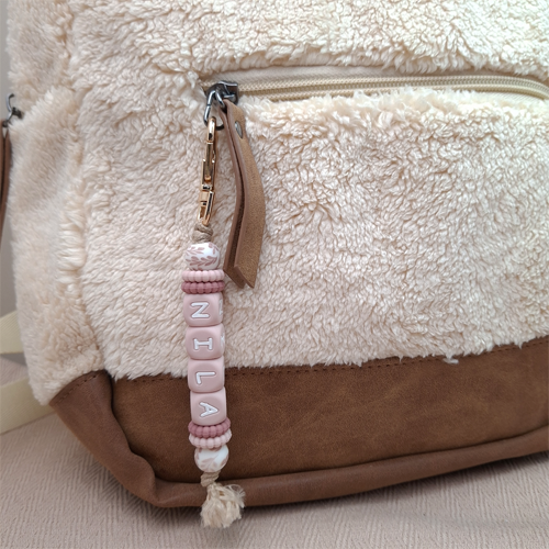 Bijtring met naam meisje flower oudroze - Afbeelding 3