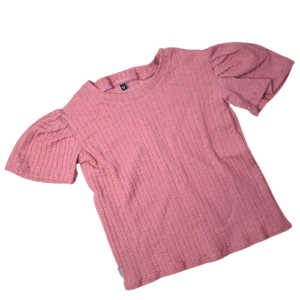 T-shirt maud ballon mouw jacquard koraal