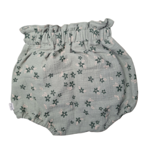 Baby short bloomer bloem olijfgroen