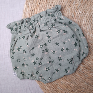 Baby short bloomer bloem olijfgroen