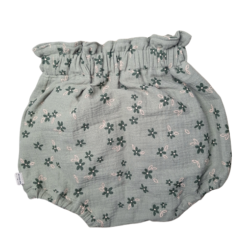 Baby short bloomer bloem olijfgroen
