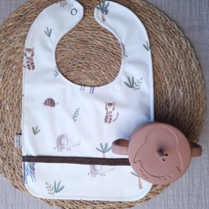 Babyslab waterproof wilde dieren beige