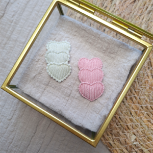 Haarspeldjes hartjes rib beige oudroze