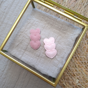 Haarspeldjes mini hartjes rib roze
