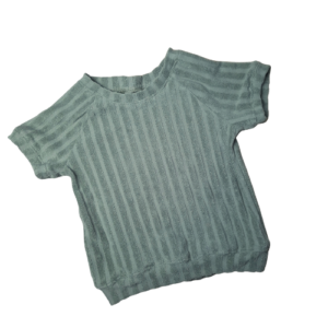 Shirt raglan badstof streep sage groen
