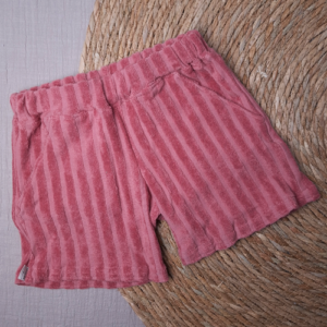 Short relax badstof streep pink blush