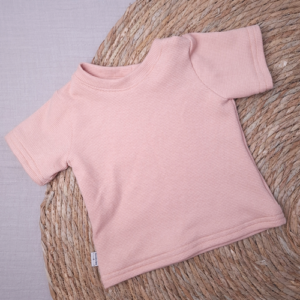 Baby t-shirt mini wafel jersey zalmroze