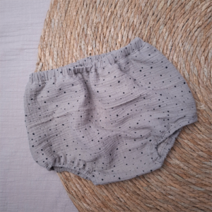 Baby short bloomer stip donker taupe