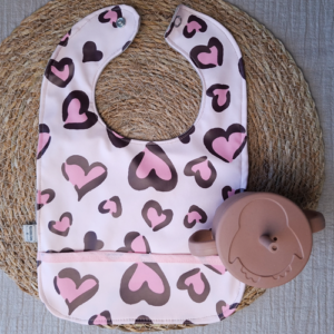 Babyslab waterproof hartjes roze