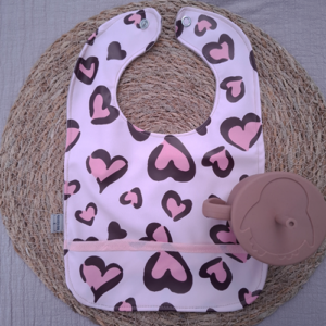 Babyslab waterproof hartjes roze