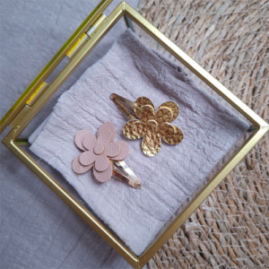 Haarspeldjes daisy bloem abrikoos