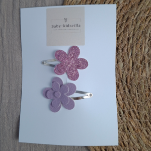 Haarspeldjes daisy bloem glitter roze