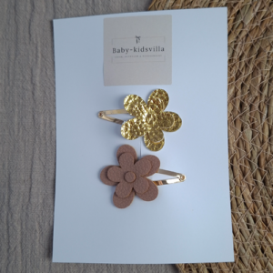 Haarspeldjes daisy bloem abrikoos