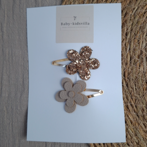 Haarspeldjes daisy bloem licht beige