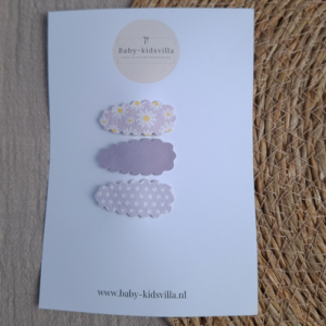 Haarspeldjes ribbel dots lila