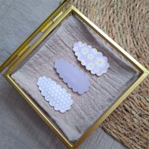 Haarspeldjes ribbel dots lila