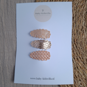 Haarspeldjes ribbel vlecht zalm