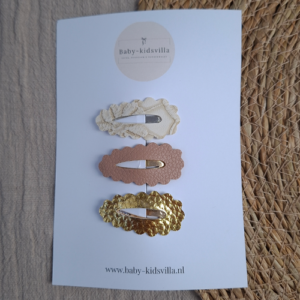 Haarspeldjes ribbel open design abrikoos