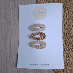 Haarspeldjes ribbel open design licht beige