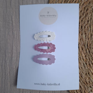 Haarspeldjes ribbel open design lila