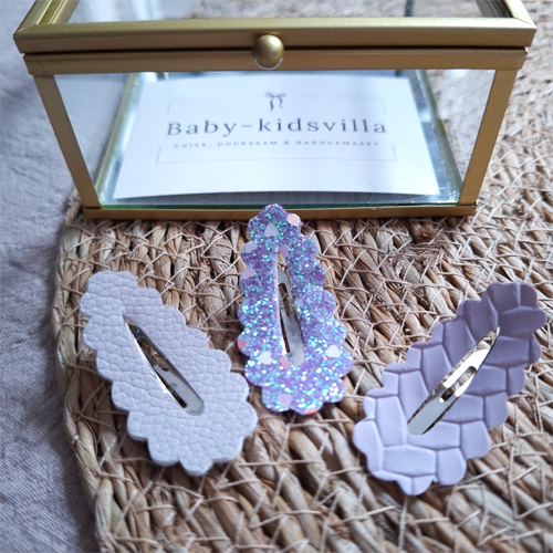 Haarspeldjes ribbel open design mauve - Afbeelding 2