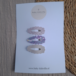 Haarspeldjes ribbel open design mauve