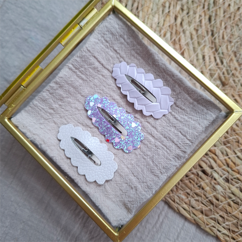Haarspeldjes ribbel open design mauve