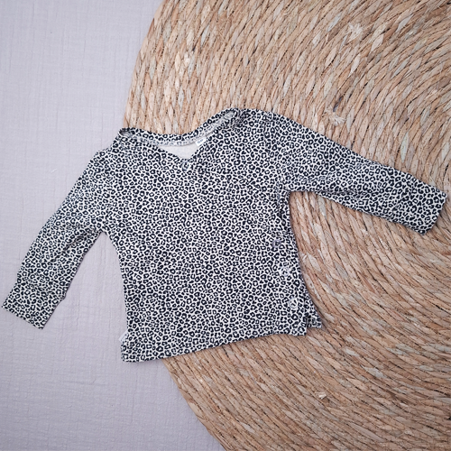 Baby overslag shirtje panter beige