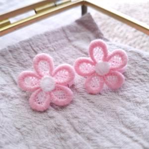 Haarelastiekjes daisybloem licht roze | set van 2