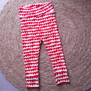 Meisjes legging hartjes rood