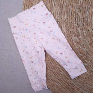 Newborn broekje legging kleine bloemen roze